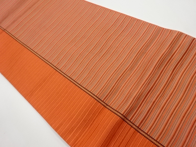 リサイクル　横段模様織出し全通袋帯